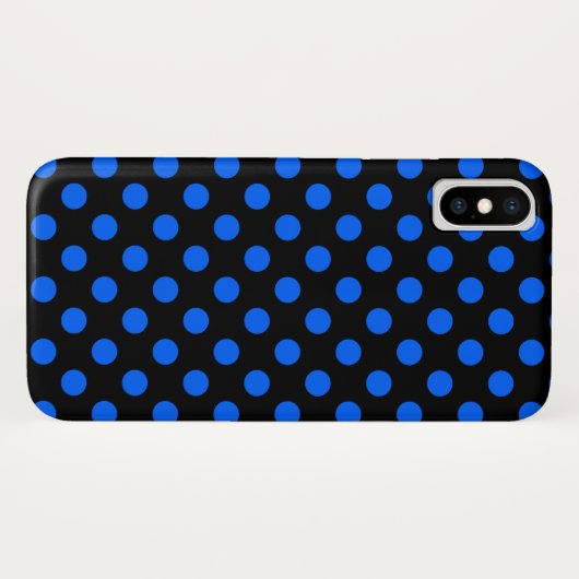 Coques Case-Mate iPhone Pois bleu et noir (Dos (Horizontal))
