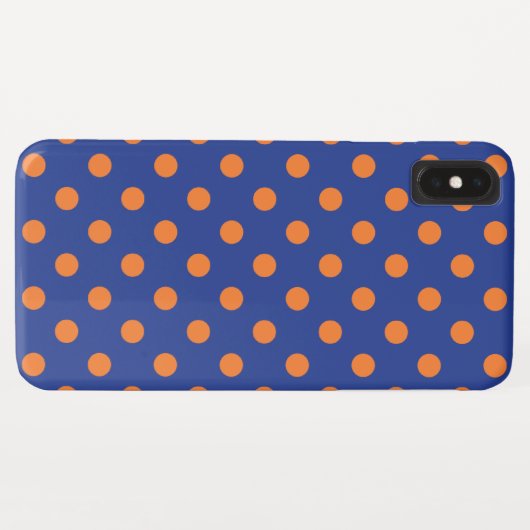 Coques Case-Mate iPhone Pois bleu et orange (Dos (Horizontal))