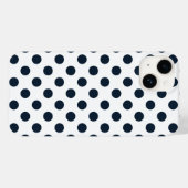 Coques Case-Mate iPhone Pois bleu marine foncé (Verso (horizontal))