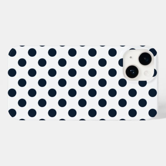 Coques Case-Mate iPhone Pois bleu marine foncé (Verso (horizontal))