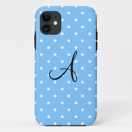 Coques Case-Mate iPhone Pois bleu pastel (Dos)