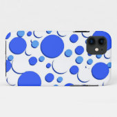 Coques Case-Mate iPhone Pois bleus et blancs (Dos (Horizontal))