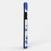 Coques Case-Mate iPhone Pois bleus et blancs (Dos/Droite)