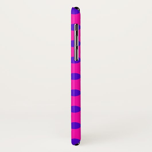 Coques Case-Mate iPhone Pois bleus sur fuchsia (Dos/Gauche)