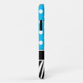 Coques Case-Mate iPhone Pois bleus Zebra Stripes Nom noir (Dos/Droite)
