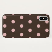 Coques Case-Mate iPhone Pois Brown et roses (Dos (Horizontal))