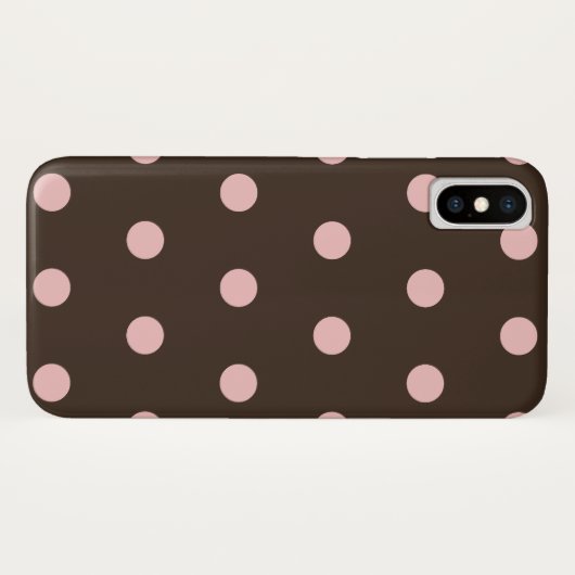 Coques Case-Mate iPhone Pois Brown et roses (Dos (Horizontal))