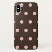 Coques Case-Mate iPhone Pois Brown et roses (Dos)