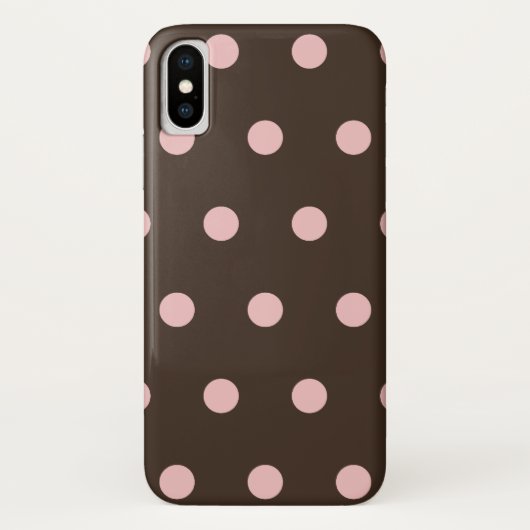 Coques Case-Mate iPhone Pois Brown et roses (Dos)