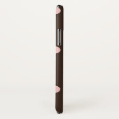 Coques Case-Mate iPhone Pois Brown et roses (Dos/Droite)