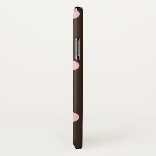 Coques Case-Mate iPhone Pois Brown et roses (Dos/Droite)