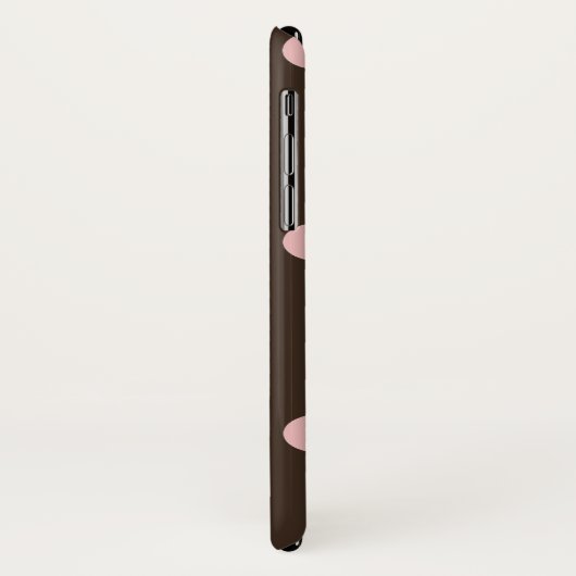 Coques Case-Mate iPhone Pois Brown et roses (Dos/Gauche)