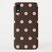 Coques Case-Mate iPhone Pois Brown et roses (Dos)