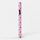 Coques Case-Mate iPhone pois bruns sur rose (Dos/Droite)