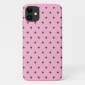 Coques Case-Mate iPhone pois bruns sur rose (Dos)