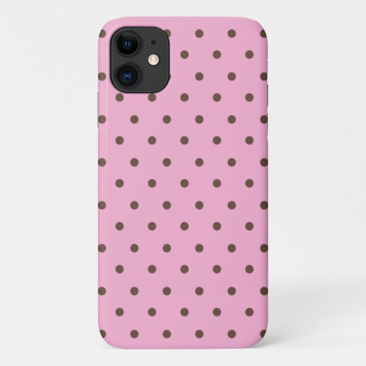 Coques Case-Mate iPhone pois bruns sur rose (Dos)