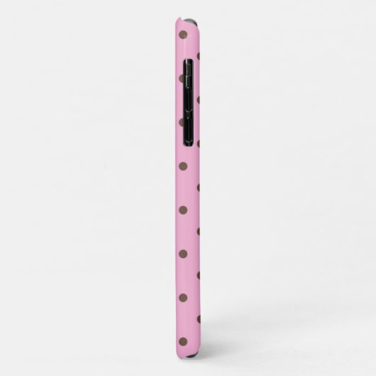 Coques Case-Mate iPhone pois bruns sur rose (Dos/Gauche)
