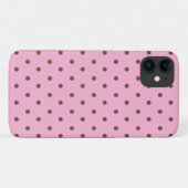 Coques Case-Mate iPhone pois bruns sur rose (Dos (Horizontal))