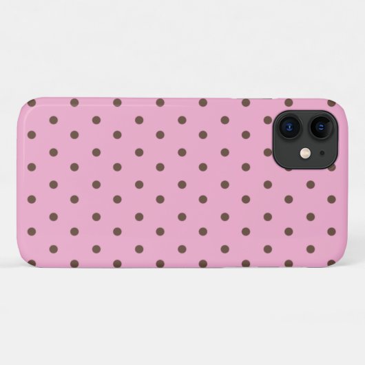 Coques Case-Mate iPhone pois bruns sur rose (Dos (Horizontal))
