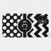 Coques Case-Mate iPhone Pois Chevron Motif Monogramme (Dos (Horizontal))