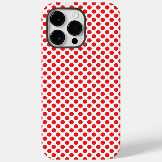 Coques Case-Mate iPhone Pois classique élégant rouge et blanc motif (Verso)