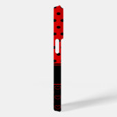 Coques Case-Mate iPhone Pois cool Design Rouge Et Noir, Nom Personnalisé (Verso / Droite)