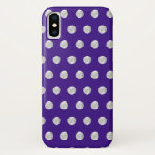 Coques Case-Mate iPhone Pois d'argent mignons sur bleu indigo (Dos)