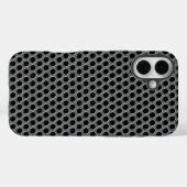 Coques Case-Mate iPhone Pois de Grille d'argent métallique industriel (Verso (horizontal))