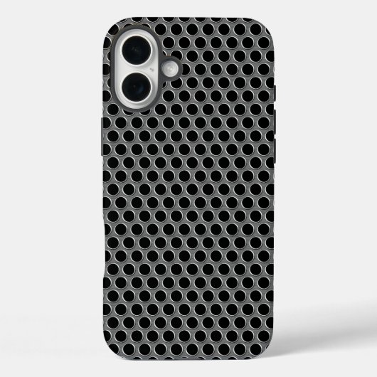 Coques Case-Mate iPhone Pois de Grille d'argent métallique industriel (Verso)