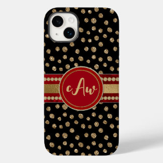 Coque Pour iPhone 14 Plus Pois de la Parties scintillant Glam Bling et Monog