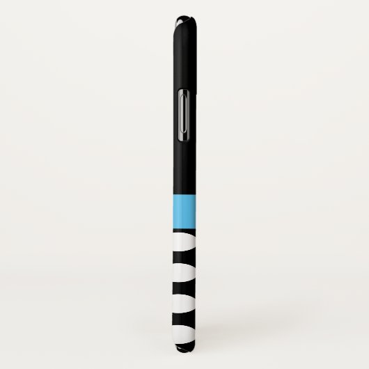 Coques Case-Mate iPhone Pois de script de monogramme noir blanc (Dos/Droite)