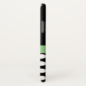 Coques Case-Mate iPhone Pois de script de monogramme noir blanc vert (Dos/Droite)