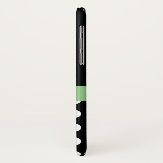 Coques Case-Mate iPhone Pois de script de monogramme noir blanc vert (Dos/Gauche)
