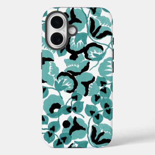 Coques Case-Mate iPhone Pois de Senteur (Sarcelle) Beaux-arts (Verso)