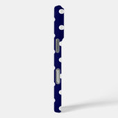 Coques Case-Mate iPhone Pois Design Bleu Foncé Et Votre Nom Personnalisé (Verso / Droite)