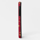 Coques Case-Mate iPhone Pois d'or élégant sur rouge bordeaux (Dos/Gauche)