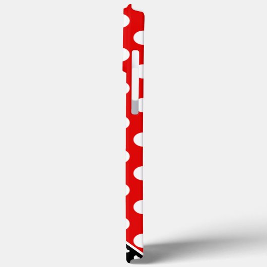 Coques Case-Mate iPhone Pois élégant rouge, noir et blanc (Verso / Gauche)