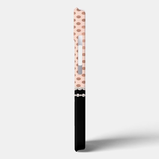Coques Case-Mate iPhone Pois et perles Roses chic (Verso / Gauche)