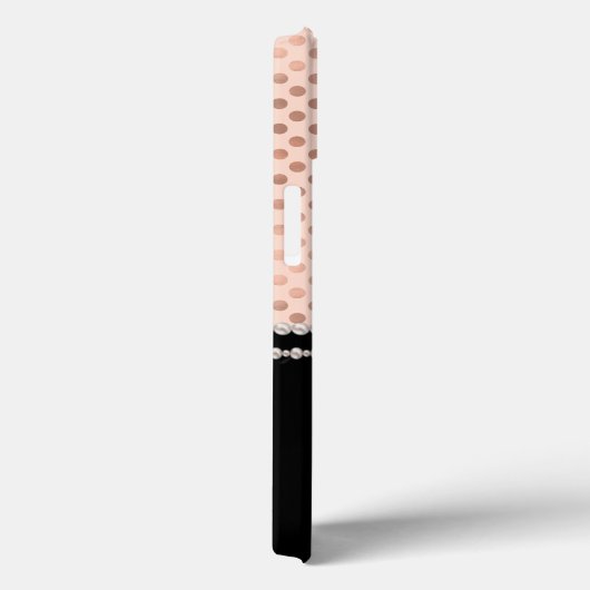 Coques Case-Mate iPhone Pois et perles Roses chic (Verso / Droite)