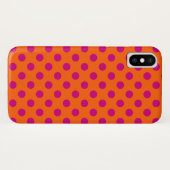 Coques Case-Mate iPhone Pois Fuchsia orange (Dos (Horizontal))