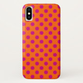 Coques Case-Mate iPhone Pois Fuchsia orange (Dos)