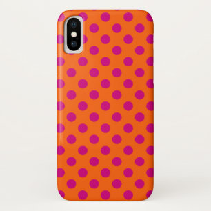Coque Case-Mate Pour iPhone Pois Fuchsia orange