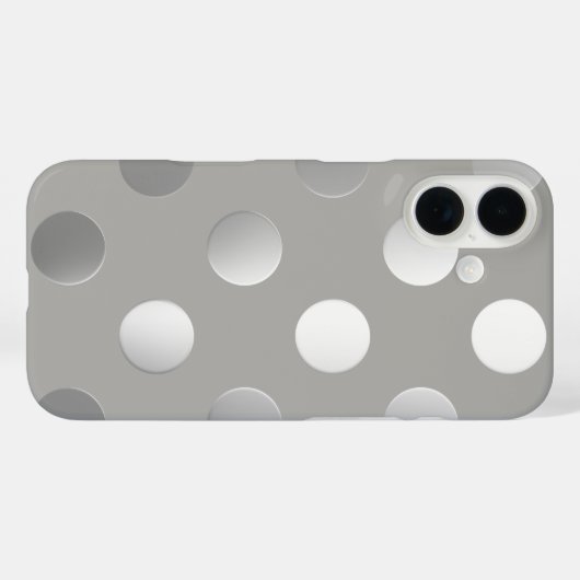 Coques Case-Mate iPhone Pois gris, argent (Verso (horizontal))