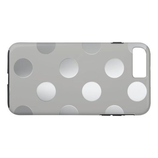 Coques Case-Mate iPhone Pois gris, argent (Dos (Horizontal))