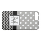 Coques Case-Mate iPhone Pois gris, noirs et blancs et Chevron Mobile (Dos (Horizontal))