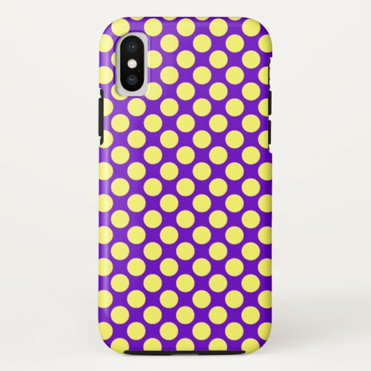 Coques Case-Mate iPhone Pois jaunes avec Arrière - plan pourpre STaylor (Dos)