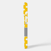 Coques Case-Mate iPhone Pois jaunes et gris monogrammes (Verso / Gauche)
