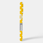 Coques Case-Mate iPhone Pois jaunes et gris monogrammes (Verso / Droite)