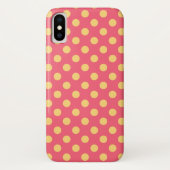 Coques Case-Mate iPhone Pois jaunes sur corail (Dos)