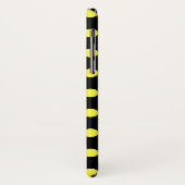 Coques Case-Mate iPhone Pois jaunes sur fond noir (Dos/Gauche)